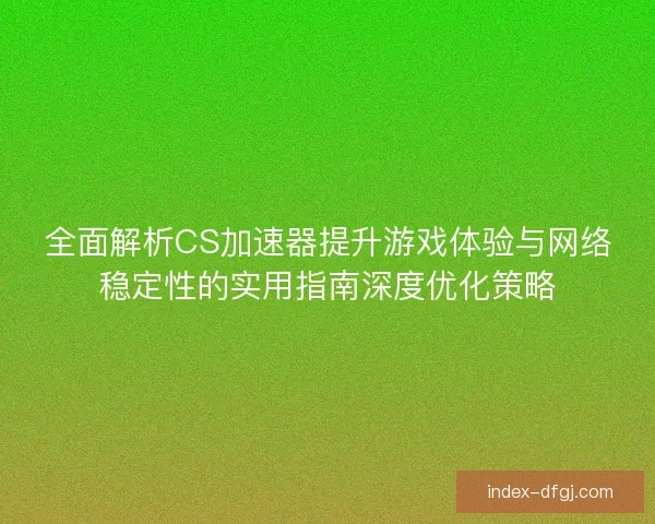 全面解析CS加速器提升游戏体验与网络稳定性的实用指南深度优化策略