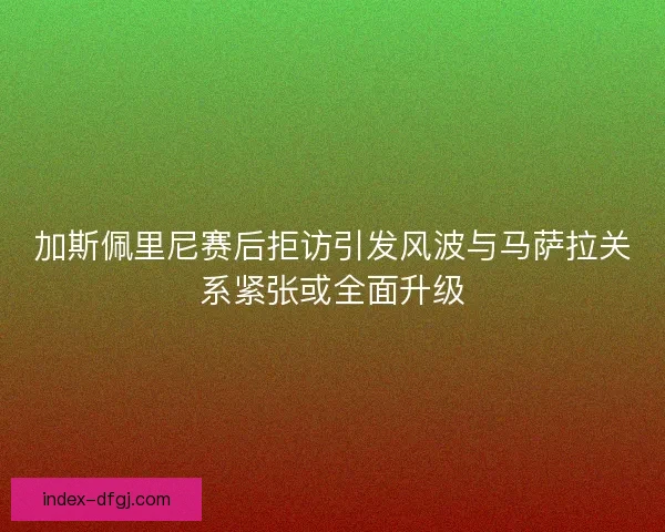 加斯佩里尼赛后拒访引发风波与马萨拉关系紧张或全面升级