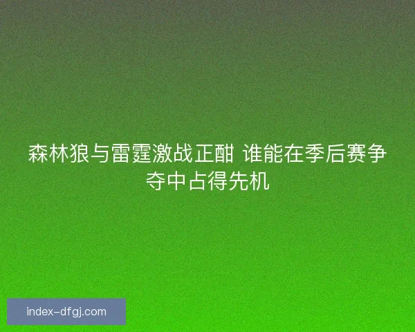 森林狼与雷霆激战正酣 谁能在季后赛争夺中占得先机 森林狼与雷霆激战正酣 谁能在季后赛争夺中占得先机